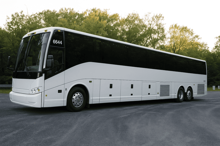 exterior of Bus Rental Company Fullerton coach bus